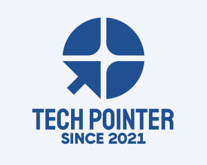 Pointer - Blue Paddle Cursor logo design