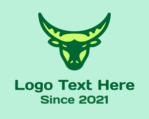 Bison - Green Ox Head logo design