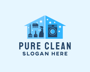 Laundry Washing Machine Cleaning logo design