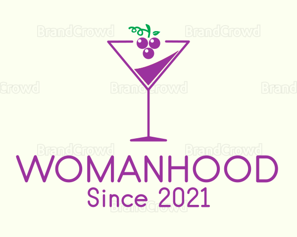 Grape Martini Glass Logo