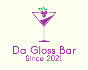 Grape Martini Glass  logo design