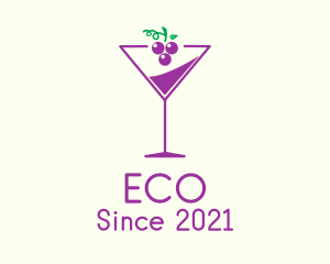 Farm - Grape Martini Glass logo design