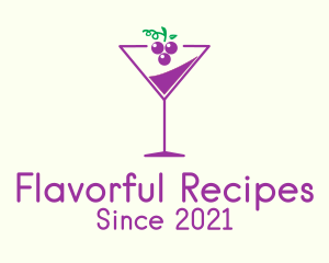 Sommelier - Grape Martini Glass logo design
