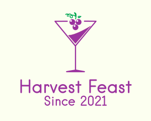 Grape Martini Glass  logo design