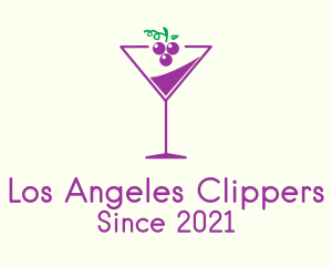 Liquor - Grape Martini Glass logo design