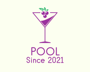 Drink - Grape Martini Glass logo design