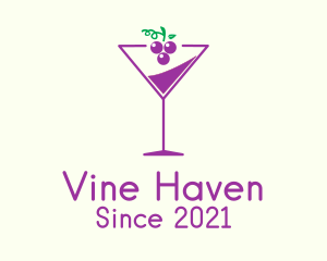 Grape Martini Glass  logo design