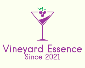 Grape Martini Glass  logo design