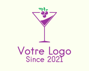 Bistro - Grape Martini Glass logo design