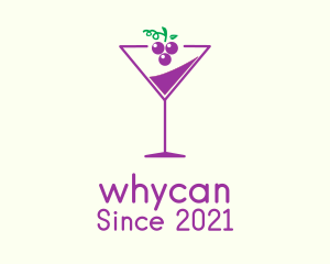 Booze - Grape Martini Glass logo design