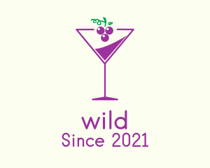 Nightclub - Grape Martini Glass logo design