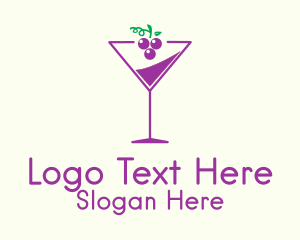 Grape Martini Glass  Logo