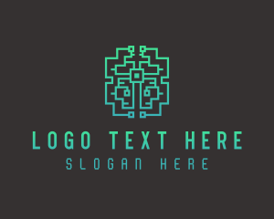 Programming - Circuit Tech Brain AI logo design