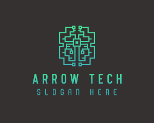 Circuit Tech Brain AI logo design