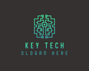 Circuit Tech Brain AI logo design