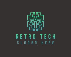 Circuit Tech Brain AI logo design