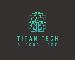 Circuit Tech Brain AI logo design