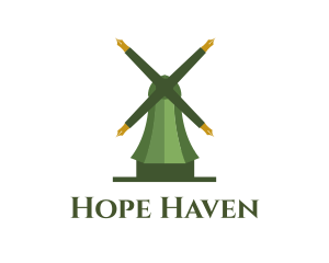 Green Windmill Pen Logo