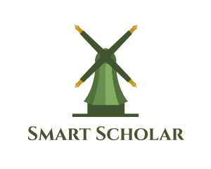 Student - Green Windmill Pen logo design