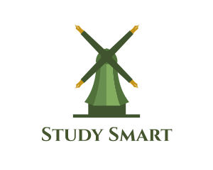 Student - Green Windmill Pen logo design