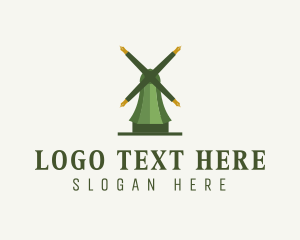 Pen - Green Windmill Pen logo design