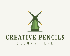 Green Windmill Pen logo design