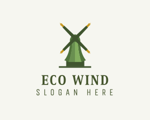 Green Windmill Pen logo design