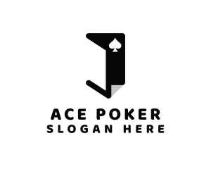 Poker - Poker Spade Letter J logo design