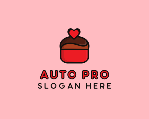 Cake Shop - Naughty Love Heart Chocolate Dessert logo design