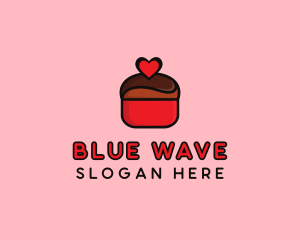 Naughty Love Heart Chocolate Dessert logo design