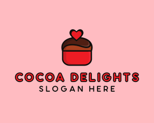Naughty Love Heart Chocolate Dessert logo design