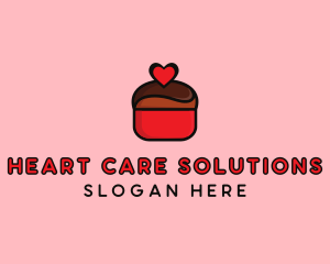 Naughty Love Heart Chocolate Dessert logo design