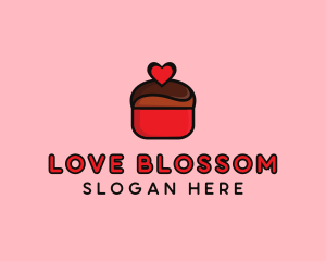 Romance - Naughty Love Heart Chocolate Dessert logo design