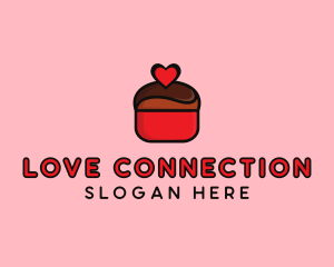 Romance - Naughty Love Heart Chocolate Dessert logo design