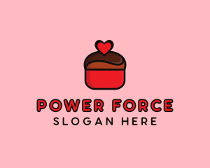 Love - Naughty Love Heart Chocolate Dessert logo design