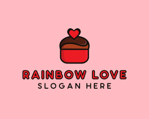 Naughty Love Heart Chocolate Dessert logo design