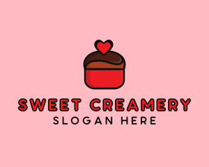 Naughty Love Heart Chocolate Dessert logo design