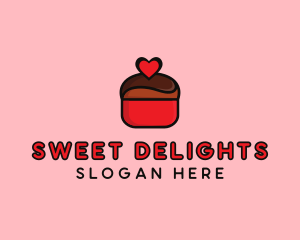 Dessert - Naughty Love Heart Chocolate Dessert logo design