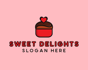 Chocolate - Naughty Love Heart Chocolate Dessert logo design