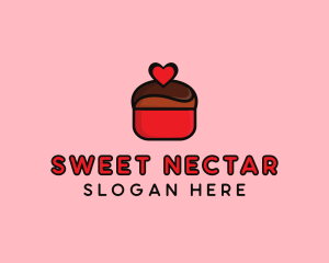 Naughty Love Heart Chocolate Dessert logo design