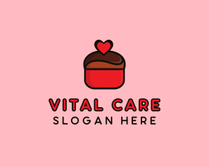 Cake Shop - Naughty Love Heart Chocolate Dessert logo design
