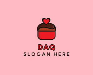 Naughty Love Heart Chocolate Dessert logo design