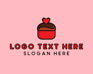 Valentine - Naughty Love Heart Chocolate Dessert logo design