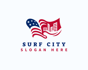 American Flag City  logo design