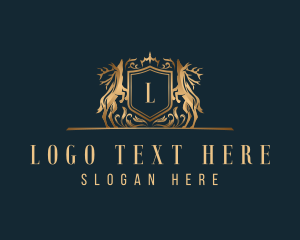 High End - Deer Royalty Crest logo design