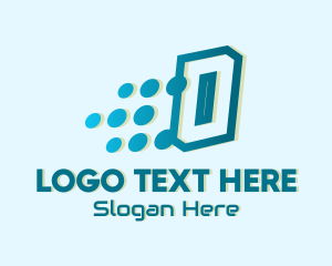 Modern Tech Number 0 logo design