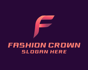 Gradient Ribbon Letter F logo design