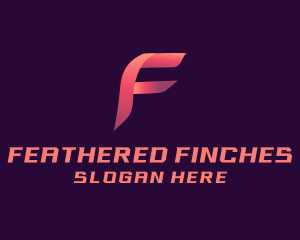 Gradient Ribbon Letter F logo design