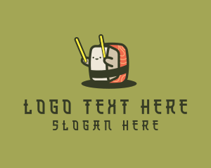 Food Vlogger - Nigiri Sushi Drummer logo design