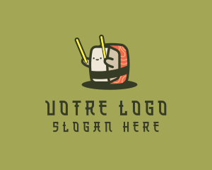 Snack - Nigiri Sushi Drummer logo design